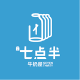 七点半牛奶屋-方形-蓝底logo